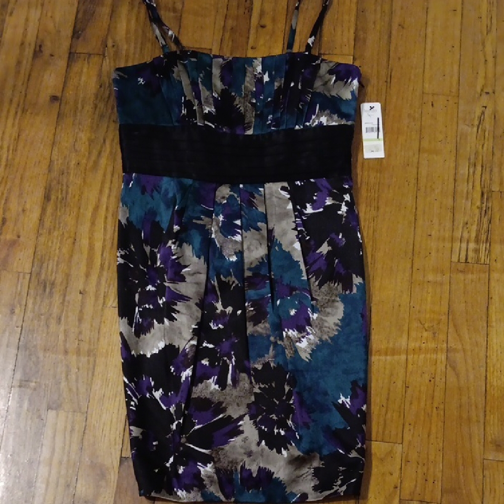 Laundry By Shelli Segal Blue and Purple Sheath Mini Dress